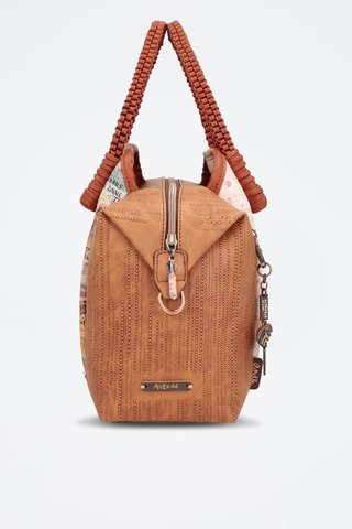 Handtas Steenrood en beige