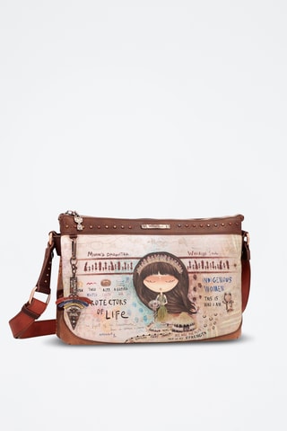 Schoudertas Beige en Steenrood