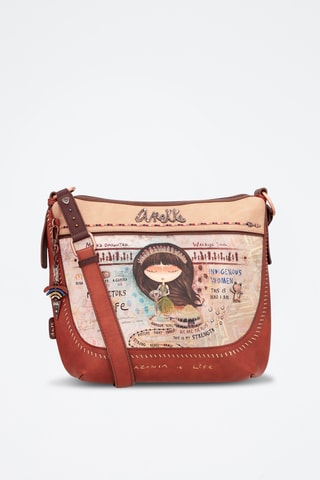 Schoudertas Beige en Steenrood