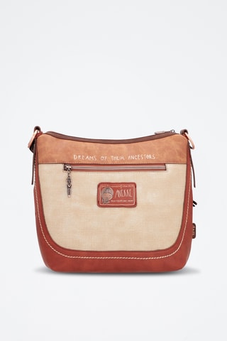 Schoudertas Beige en Steenrood