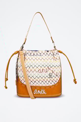 Handtas - Wit en Camel