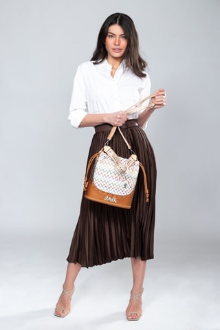 Handtas - Wit en Camel