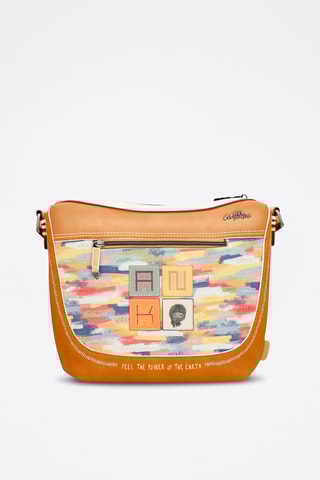 Schoudertas Wit en Camel