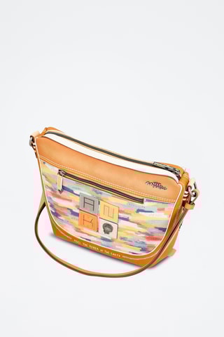 Schoudertas Wit en Camel