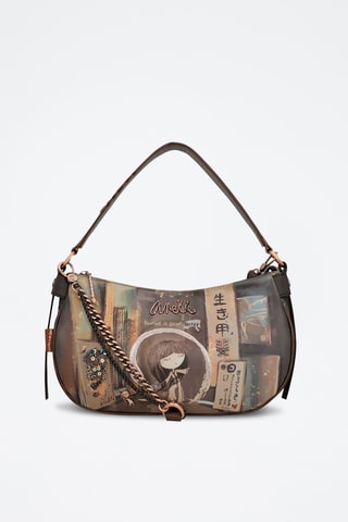 Handtas - Antraciet en Beige