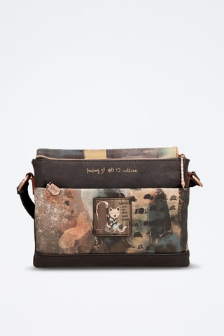 Schoudertas Bruin en antraciet