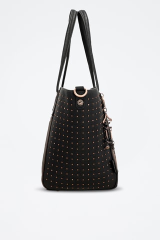 Shopper en Clutch - Wit en Zwart Zwart en Beige