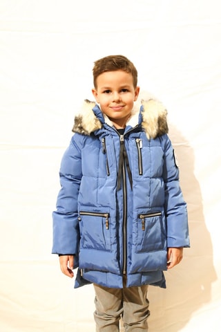 Blusão acolchoado com capuz 3 vallées - Azul-celeste