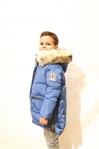 Blusão acolchoado com capuz 3 vallées - Azul-celeste