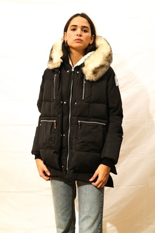 Blusão acolchoado com capuz 3 vallées - Preto