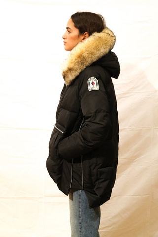 Blusão acolchoado com capuz 3 vallées - Preto