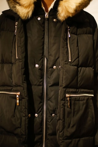 Blusão acolchoado com capuz 3 vallées - Preto