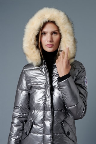 Parca com capuz Tigne Prateado