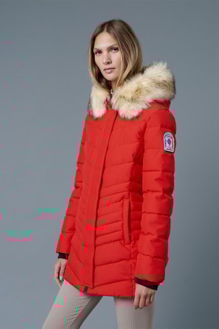 Parca com capuz Crans Montana Vermelho