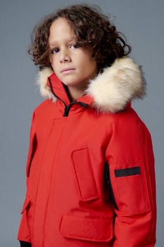 Blusão com capuz Chamonix Kids - Vermelho