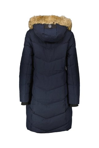 Blusão comprido com capuz Piau Azul-marinho