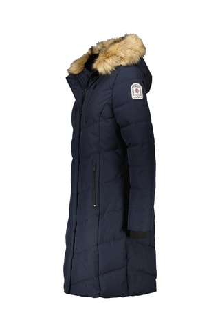 Blusão comprido com capuz Piau Azul-marinho