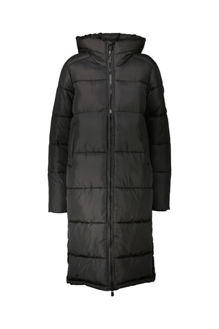 Blusão comprido acolchoado com capuz Mongie - Preto