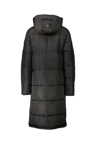 Blusão comprido acolchoado com capuz Mongie - Preto