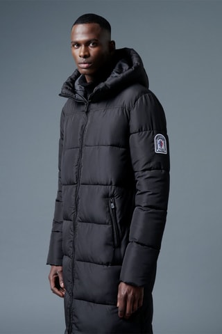 Blusão comprido com capuz Cauterets - Preto