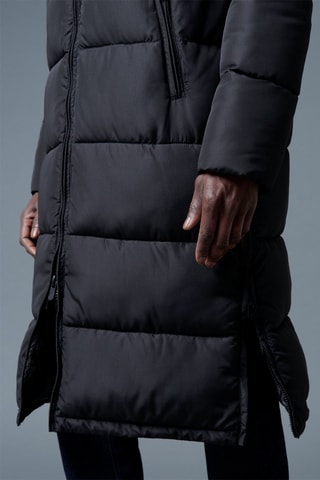 Blusão comprido com capuz Cauterets - Preto