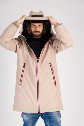 Corta-vento com capuz Skydoo Long - Bege