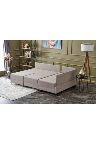 Canapé d'angle droit convertible Fly Crème