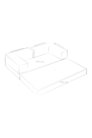 Canapé d’angle convertible Comfort - Ecru - En tissu chenille