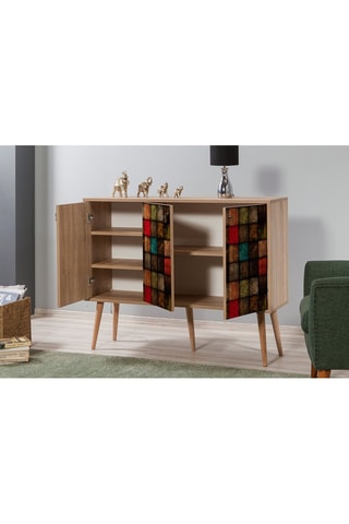 Meuble de rangement 3 portes Mega - Imitation bois sonoma