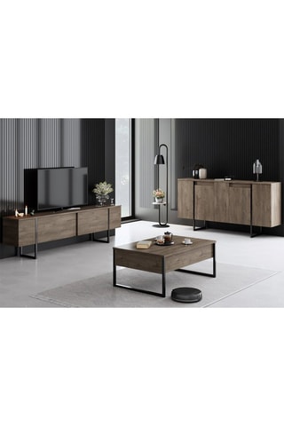 Ensemble de meubles de salon - En noyer - 160 x 35 x 80 / 180 x 30 x 50 / 90 x 60 x 40 cm