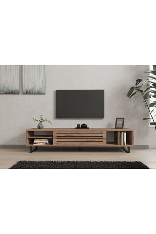 Meuble TV 1 abattant Safir - 160 x 35 x 40 cm