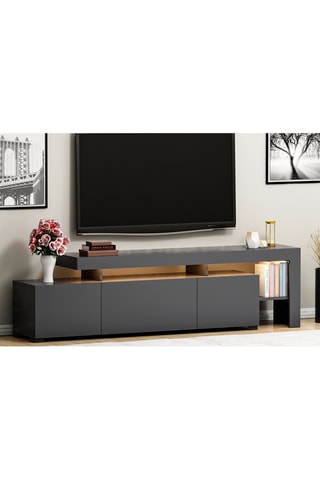 Meuble TV 2 portes et abattant - 192 x 53 x 37 cm