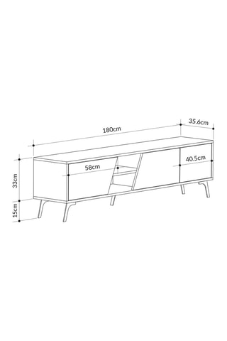 Meuble TV 3 portes Fiona - 180 x 48 x 35,6 cm