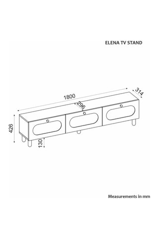 Meuble TV 1 abattant Elena - 180 x 42,6 x 31,4 cm
