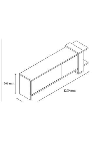 Meuble TV 1 abattant Gaye - 120 x 36,8 x 25 cm