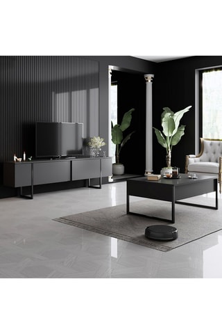 Meuble TV 2 abattants Luxe - 180 x 50 x 30 cm