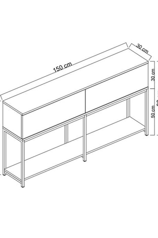 Console 2 abattants - 150 x 80 x 30 cm