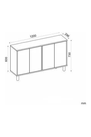 Console 4 portes Vera - 120 x 73 x 30 cm