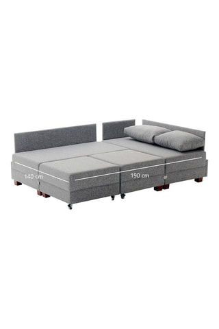 Canapé d'angle gauche convertible Fly - Crème - 3 places - Couchage 200 x 140 cm