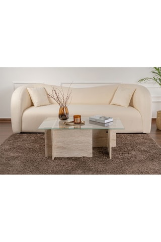 Table basse Vetrino  - Plateau en verre trempé - 105 x 40 x 65 cm