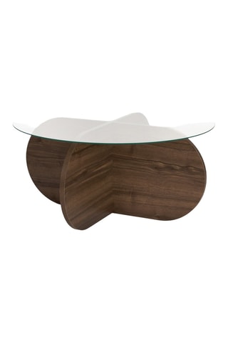 Table basse avec plateau en verre trempé Aeris - 75 x 75 x 35 cm