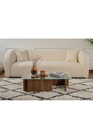 Table basse Flavio  - Plateau en verre trempé - 105 x 30 x 65 cm