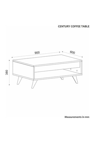 Table basse Century - 90 x 60 x 38 cm
