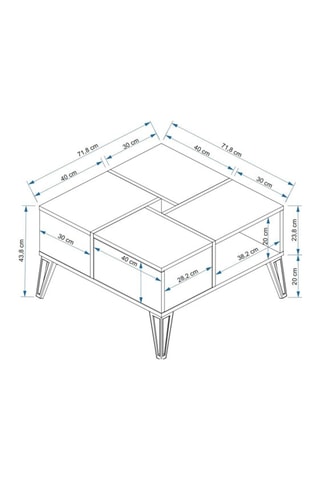 Table basse Nirvana - 71,8 x 43,8 x 71,8 cm