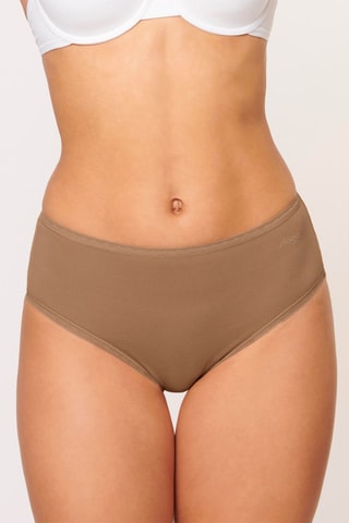 2 Hipsters Hoge Taille GO High Waist Lichtbruin - Groen en bruin