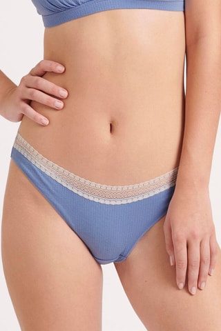 2 Strings Go Ribbed Blauw en Wit - Wit en blauw