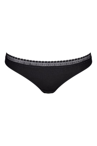 2 Strings Go Ribbed H Brazil- Zwart en Taupe - Zwart en grijs