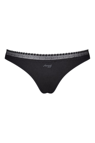 2 Strings Go Ribbed H Brazil- Zwart en Taupe - Zwart en grijs