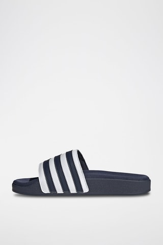 Claquettes en cuir Adilette - Bleu marine