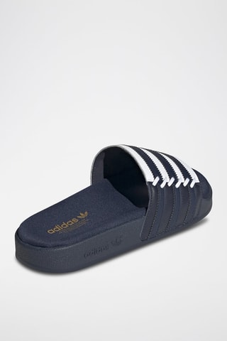 Claquettes en cuir Adilette - Bleu marine